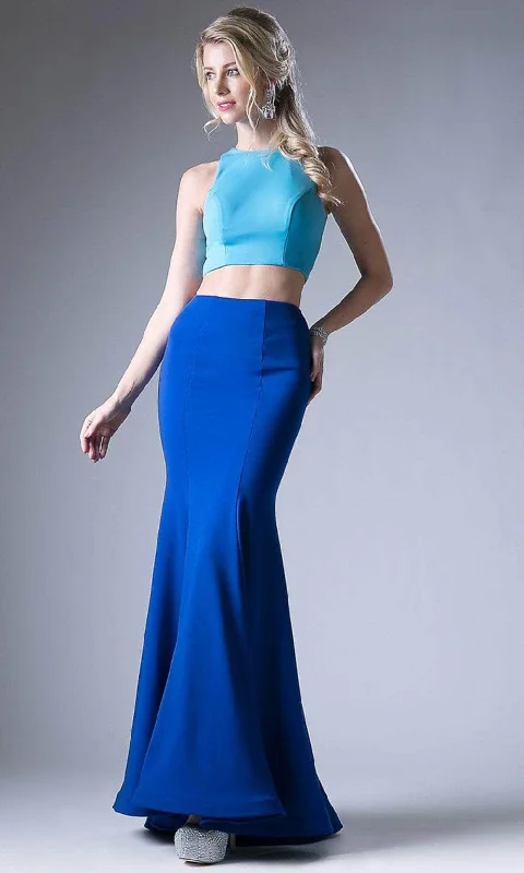 Formal dresses with ruffled skirts and bow accents for a charming prom appearanceLadivine CF117 - Cut Out Two Piece Mermaid Gown Formal dresses with ruffled skirts and bow accents for a charming prom appearanceLadivine CF117 - Cut Out Two Piece Mermaid Gown