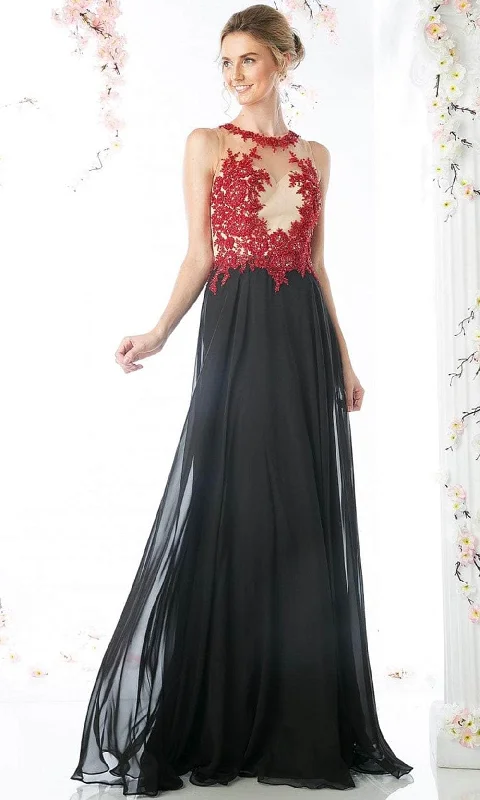 Formal dresses with gathered bodices and wide - leg skirts for a comfortable and stylish silhouetteLadivine CJ111 - Illusion Embroidered Lace Chiffon Dress Formal dresses with gathered bodices and wide - leg skirts for a comfortable and stylish silhouetteLadivine CJ111 - Illusion Embroidered Lace Chiffon Dress