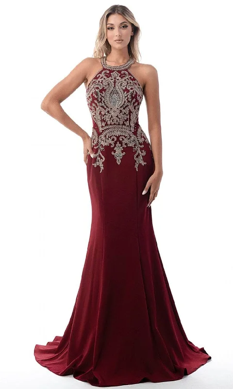 Prom dresses with metallic - colored fabrics and beaded embroidery for a glamorous promLadivine KV1001 Prom dresses with metallic - colored fabrics and beaded embroidery for a glamorous promLadivine KV1001