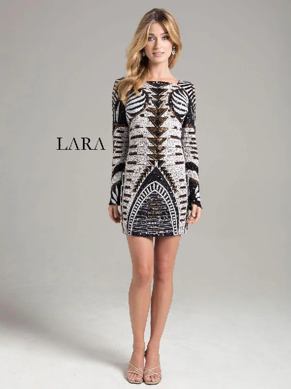 Bodycon dress with a metallic finish​Lara Dresses Short Formal Dress 32986