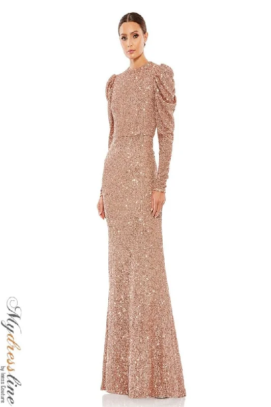 Prom dresses with cold - shoulder ruffled sleeves and floral prints for a romantic and fashionable styleMac Duggal 26692 Prom dresses with cold - shoulder ruffled sleeves and floral prints for a romantic and fashionable styleMac Duggal 26692