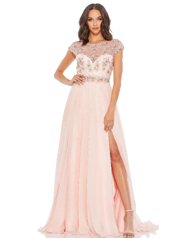 Bodycon dress in a pastel color paletteMac Duggal 67798 Prom Long Chiffon Beaded Dress Bodycon dress in a pastel color paletteMac Duggal 67798 Prom Long Chiffon Beaded Dress