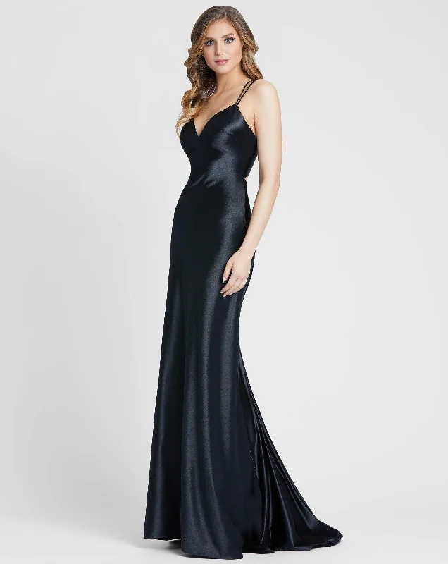 Bodycon dress in a camouflage print​Mac Duggal 26263 Prom Long Spaghetti Strap Sexy Gown
