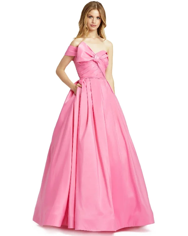 Plus - size bodycon dress for a flattering fit​Mac Duggal 48863 Long Off Shoulder Prom Ball Gown