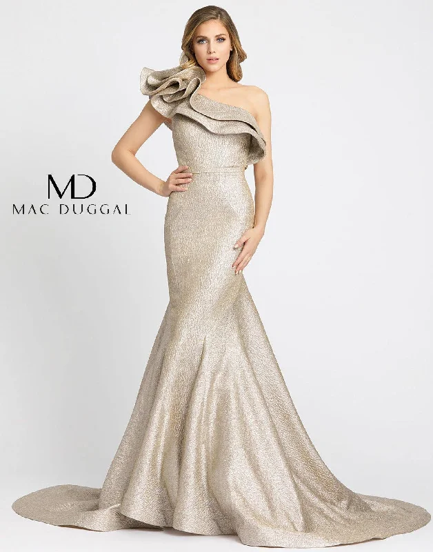 Bodycon dress made of stretchy spandex for comfort​Mac Duggal 67284 Prom Long One Shoulder Dress