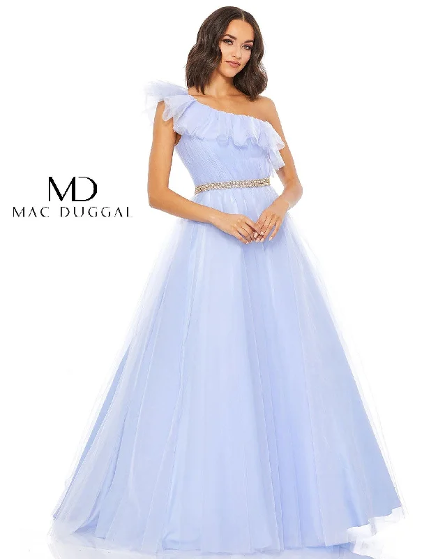 Bodycon dress with a transparent panel​Mac Duggal 67556 Prom Long One Shoulder Formal Gown