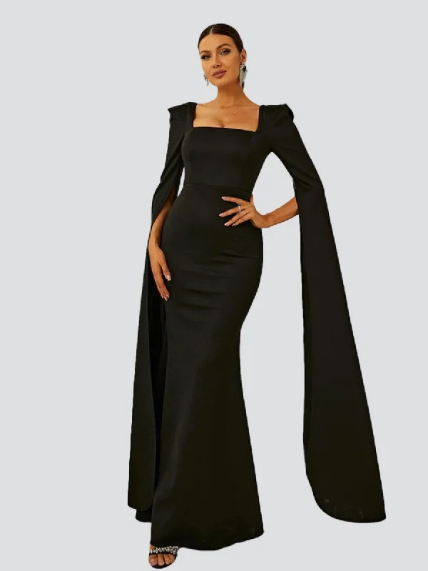 Formal dresses with pleated bodices and taffeta fabric for a traditional lookFormal Square Neck Mermaid Dress XJ878