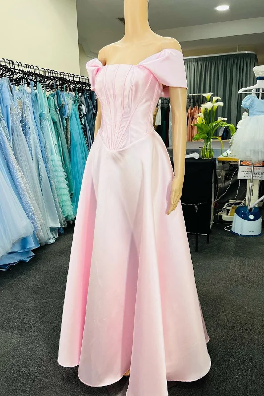 Retro - style party dresses inspired by the 1920s - 1980sOff The Shoulder Light Pink Corset Prom Dress Retro - style party dresses inspired by the 1920s - 1980sOff The Shoulder Light Pink Corset Prom Dress