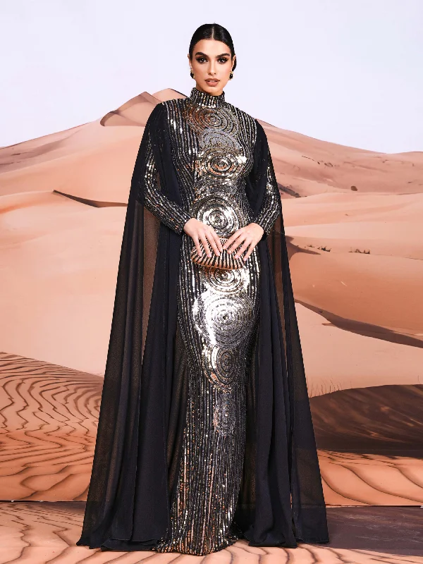 Formal dresses with tiered skirts and pearl embellishments for a luxurious feelPanel Ribbon Mermaid Sequin Maxi Dress MES00386 Formal dresses with tiered skirts and pearl embellishments for a luxurious feelPanel Ribbon Mermaid Sequin Maxi Dress MES00386
