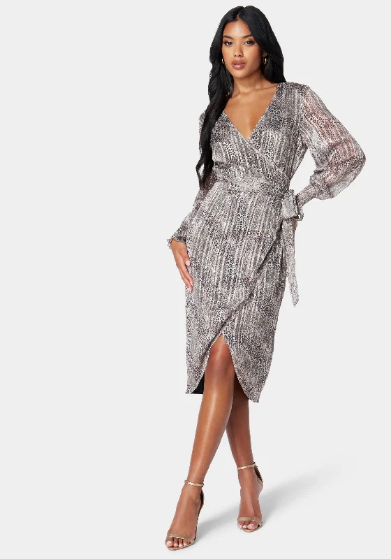 Prom dresses with pom - pom - decorated hems and cotton - blend fabrics for a playful and comfortable formal styleSparkle Wrap Dress