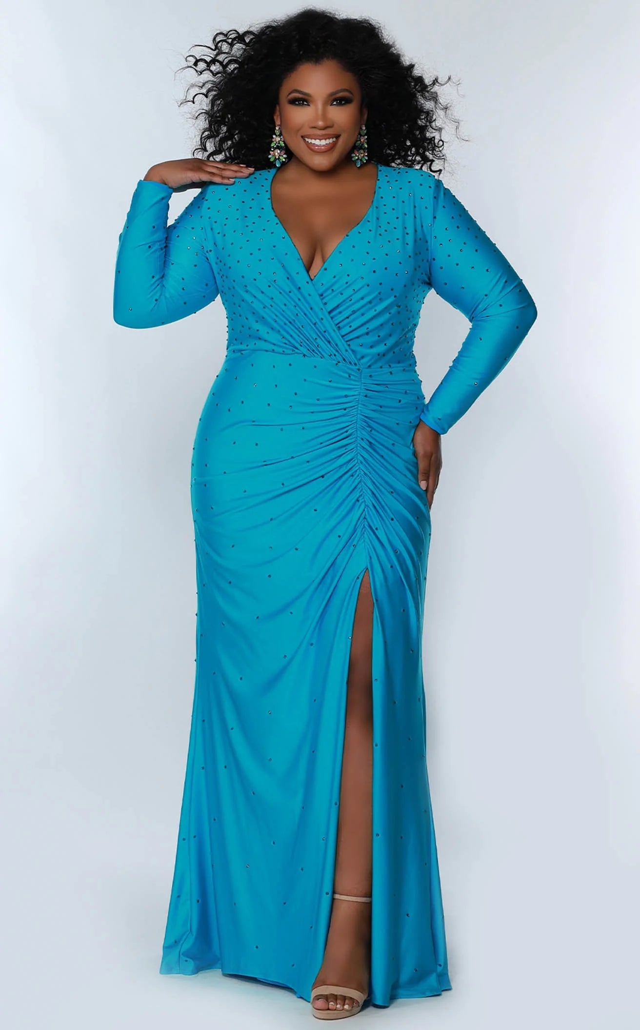 Formal dresses with wrap - around styles and beaded belts for a customized fitSydneys Closet SC7345 Dress Formal dresses with wrap - around styles and beaded belts for a customized fitSydneys Closet SC7345 Dress