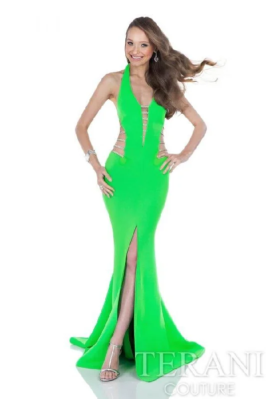 Bodycon dress with a bow accent​Terani Couture 1611P0214A Sexy Long Prom Dress