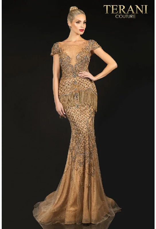 Bodycon dress with a halter neck​Terani Couture 1712P2518 Long Formal Prom Dress