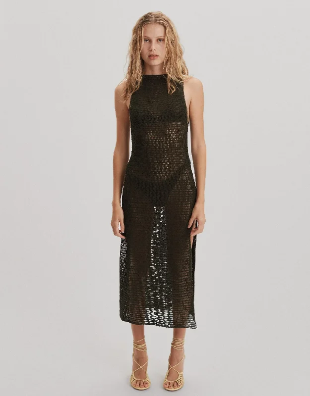 Animal - print cover ups for a bold and edgy beach styleSybil Crochet Cotton Dress, Army Animal - print cover ups for a bold and edgy beach styleSybil Crochet Cotton Dress, Army