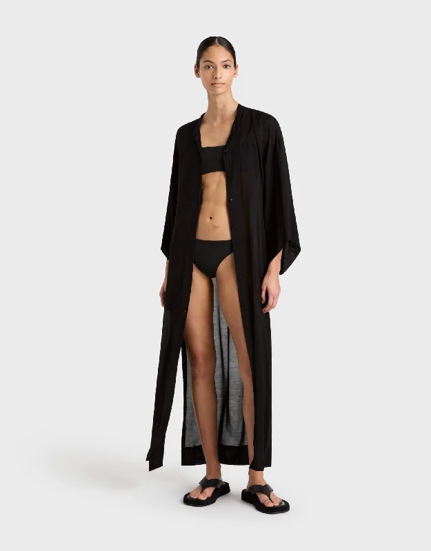Anti - bacterial cover ups for a hygienic beachwear optionCremona Kimono Sleeve Cover Up Black Anti - bacterial cover ups for a hygienic beachwear optionCremona Kimono Sleeve Cover Up Black
