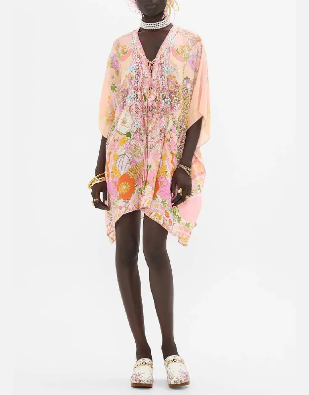 Petite - fit cropped linen cover ups for a breezy summer strollShort Lace Up Kaftan, Clever Clogs Petite - fit cropped linen cover ups for a breezy summer strollShort Lace Up Kaftan, Clever Clogs