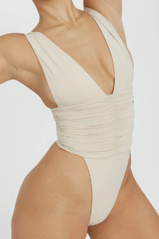 Women's Sleeveless One - Pieces in Yellow with Floral Appliques for a Cheerful and Spring - Like LookEcho One Piece - Coconut