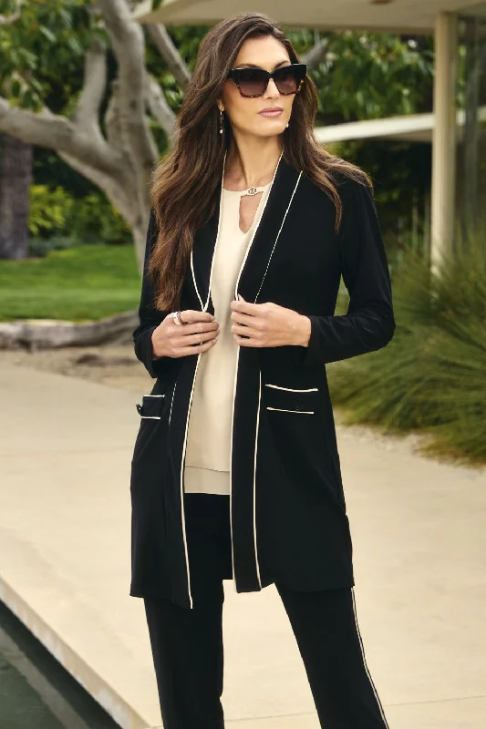 Opaque cover ups for a more modest beach lookFrank Lyman Cardigan 243019 Black/Beige Opaque cover ups for a more modest beach lookFrank Lyman Cardigan 243019 Black/Beige