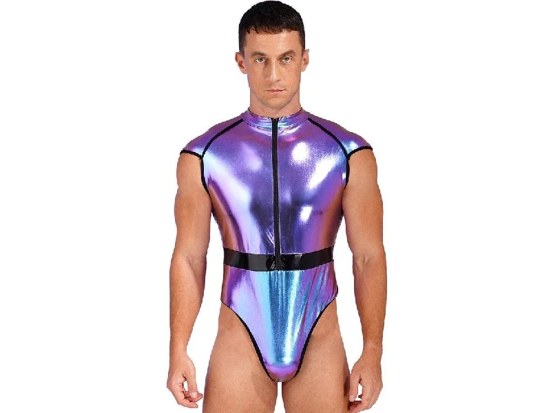 Cut - Out Bodysuits for a Trendy and Fashion - Forward StyleGay Clubwear | Shiny Rave Festival Sleeveless Bodysuit