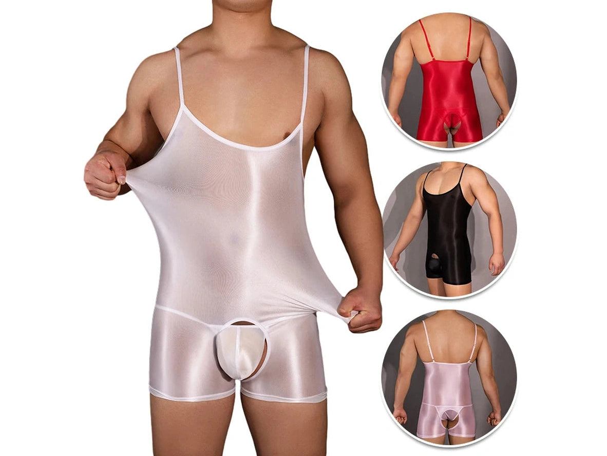 Mesh Bodysuits for a Bold and Edgy Fashion StatementGay Bodysuits | CIOKICX Glossy Open Crotch Lingerie