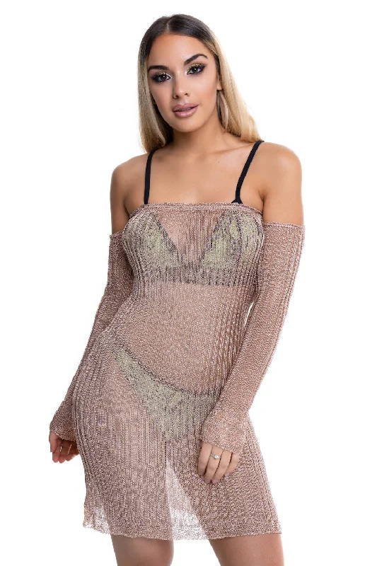 Wrap - around cover ups for a customizable fitGold Lurex Cover Up