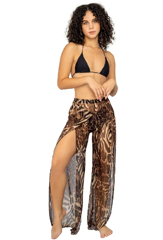 Metallic - thread cover ups for a sparkly beachside eventHAREM PANT WITH TIE BELT - ANIMAL PRINT Metallic - thread cover ups for a sparkly beachside eventHAREM PANT WITH TIE BELT - ANIMAL PRINT
