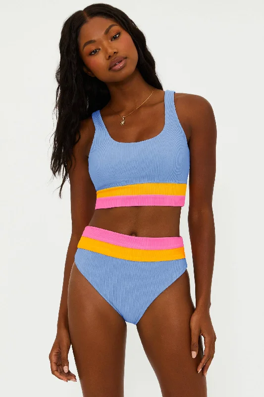 Women's Halter Neck Swim Tops with Tie - Back in Neon Colors for a Bold Summer VibeMackenzie Top Daydreamer Colorblock Women's Halter Neck Swim Tops with Tie - Back in Neon Colors for a Bold Summer VibeMackenzie Top Daydreamer Colorblock