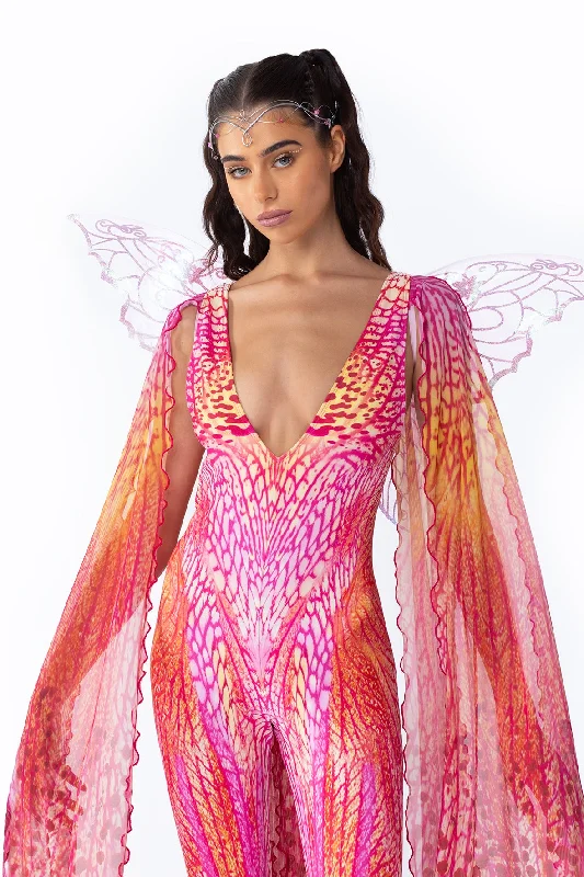 Convertible Straps Bodysuits for Multiple Styling OptionsOrange Blossom Winged Catsuit