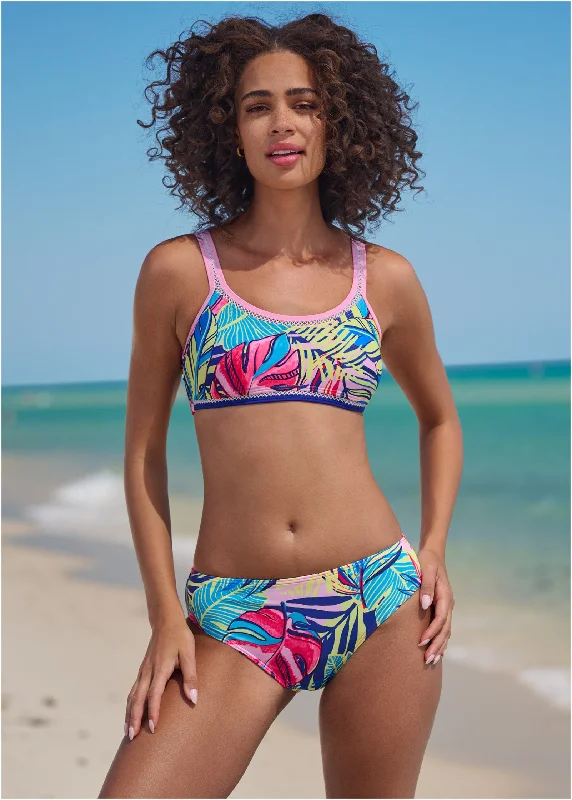 Plus Size Women's Longline Swim Tops in Navy with Striped Pattern for a Nautical StyleDiamond Stitch Bikini Top - Summer Leaves Plus Size Women's Longline Swim Tops in Navy with Striped Pattern for a Nautical StyleDiamond Stitch Bikini Top - Summer Leaves
