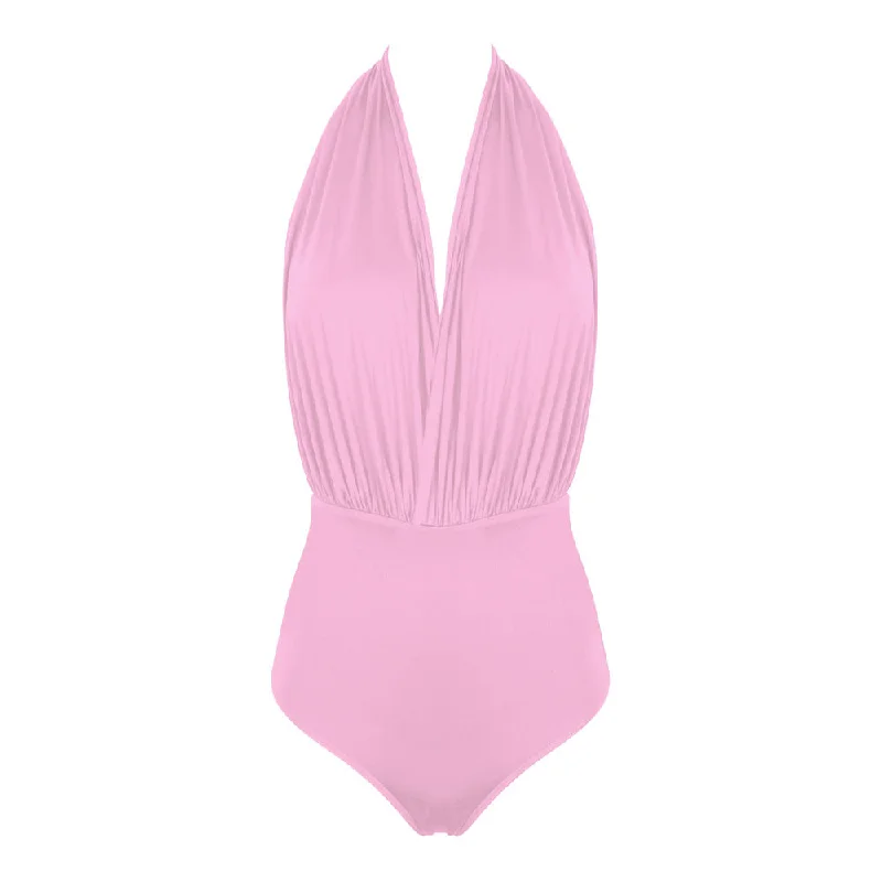 Women's Long - Length One - Pieces in Gray with Asymmetric Hem for a Contemporary and Fashionable LookST. TROPEZ Swimsuit Doce Rosa Women's Long - Length One - Pieces in Gray with Asymmetric Hem for a Contemporary and Fashionable LookST. TROPEZ Swimsuit Doce Rosa