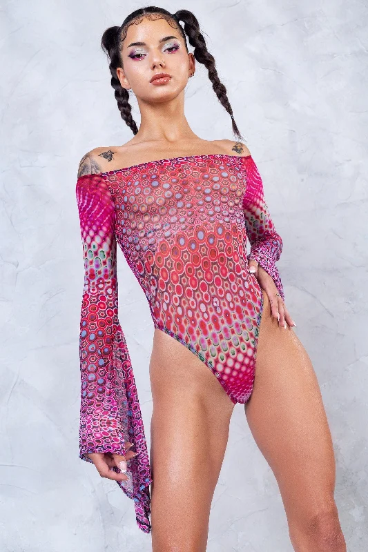 Mesh Bodysuits for a Bold and Edgy Fashion StatementStardust Bell sleeve Mesh Bodysuit Mesh Bodysuits for a Bold and Edgy Fashion StatementStardust Bell sleeve Mesh Bodysuit