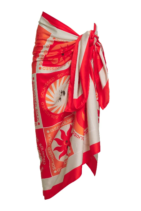 Thermal - lined cover ups for cooler beach eveningsSuntan Sarong - Sol Print