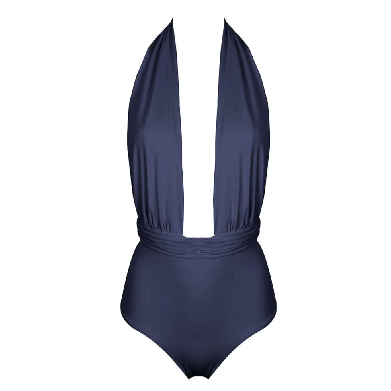 Women's Cut - Out One - Pieces in Black with Geometric Shapes for a Modern and Edgy StyleThe ST.BARTH Swimsuit - AZUL DARK