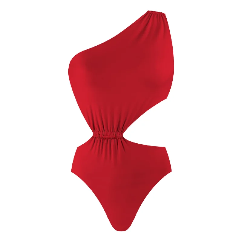 Plus Size Women's Striped One - Pieces in Navy and White for a Nautical - Inspired EnsembleTOSCA Swimsuit -  RED
