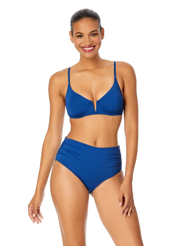 Women's Seersucker - Textured Swim Tops in Light Blue for a Preppy Beach AestheticWomen's Live In Color V Wire Underwire Bikini Top Women's Seersucker - Textured Swim Tops in Light Blue for a Preppy Beach AestheticWomen's Live In Color V Wire Underwire Bikini Top