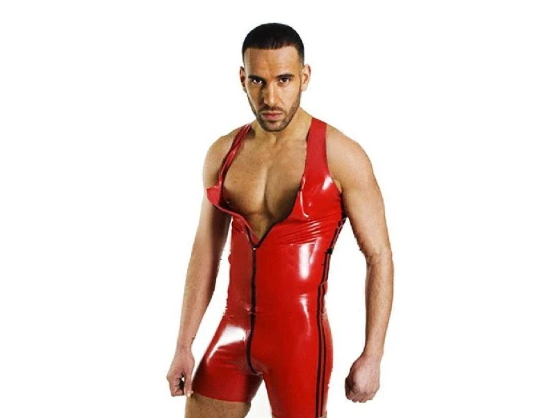 Neon Bodysuits to Stand Out at PartiesGay Bodysuits | Clubwear Red Faux Leather Zipper Bodysuit Neon Bodysuits to Stand Out at PartiesGay Bodysuits | Clubwear Red Faux Leather Zipper Bodysuit